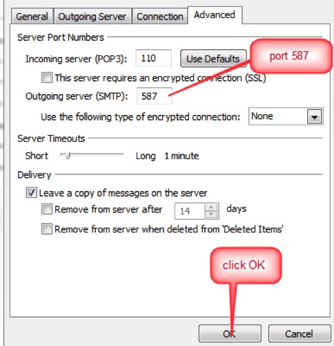 comcast email server settings for quickbooks